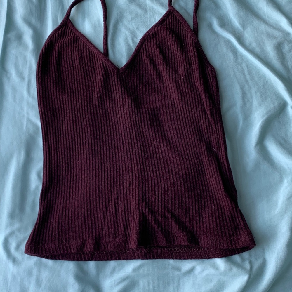 Brandy Melville ribbed maroon tank top